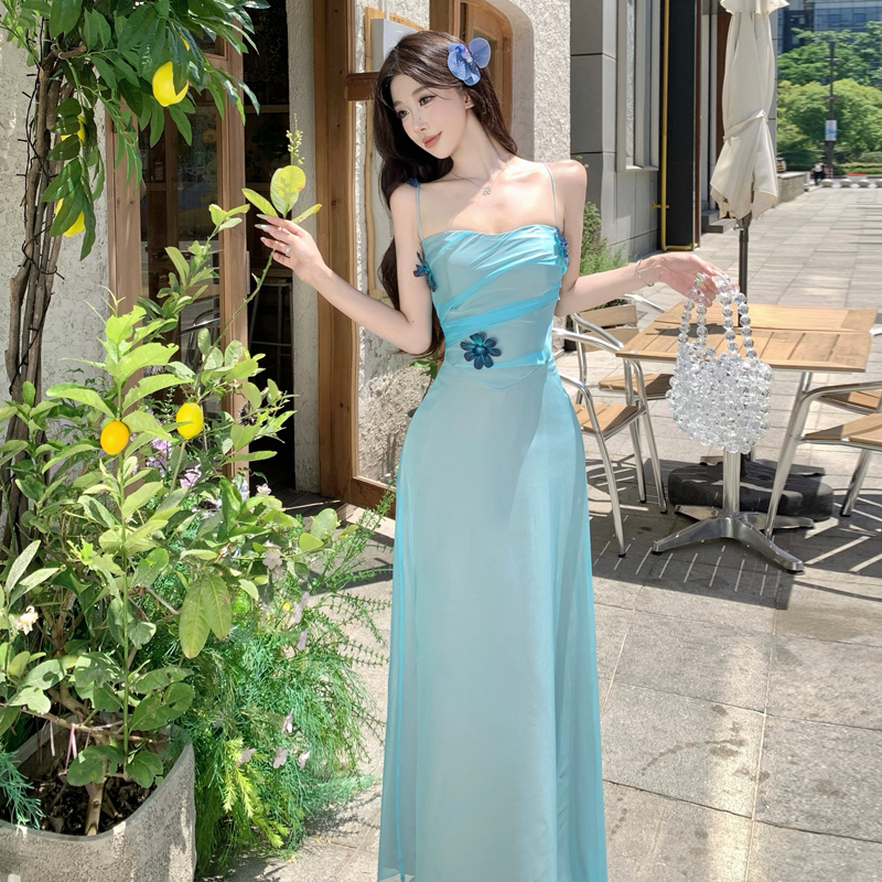 Laurel Whisper Women's Summer Midi Dress with Handmade Flowers and Cinched Waist - Image 4