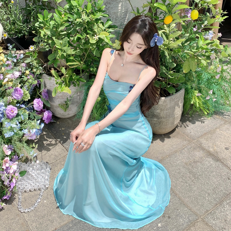 Laurel Whisper Women's Summer Midi Dress with Handmade Flowers and Cinched Waist - Image 3