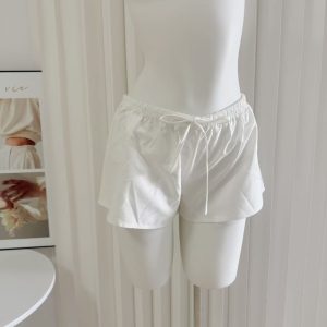 Women's Casual Cotton-Linen Shorts with Drawstring Elastic Waist