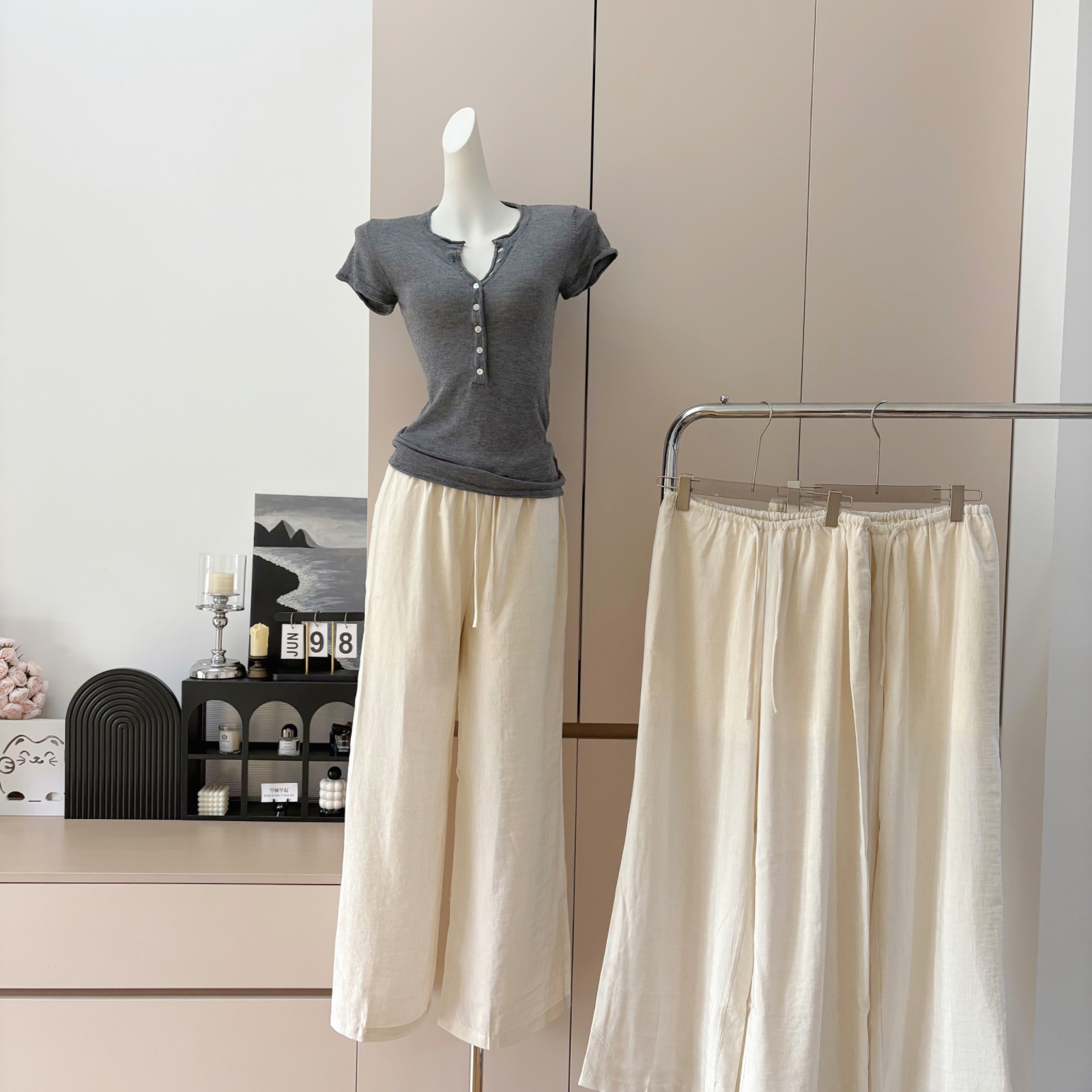 Lightweight Linen Wide-Leg Casual Pants for All Seasons
