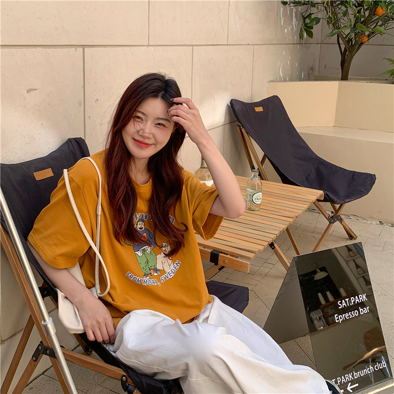 2026 New Hot Drop Shoulder Loose Fit 200g Combed Pure Cotton Back Binding Short Sleeve T-Shirt Print - Image 3