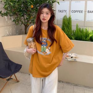 2026 New Hot Drop Shoulder Loose Fit 200g Combed Pure Cotton Back Binding Short Sleeve T-Shirt Print