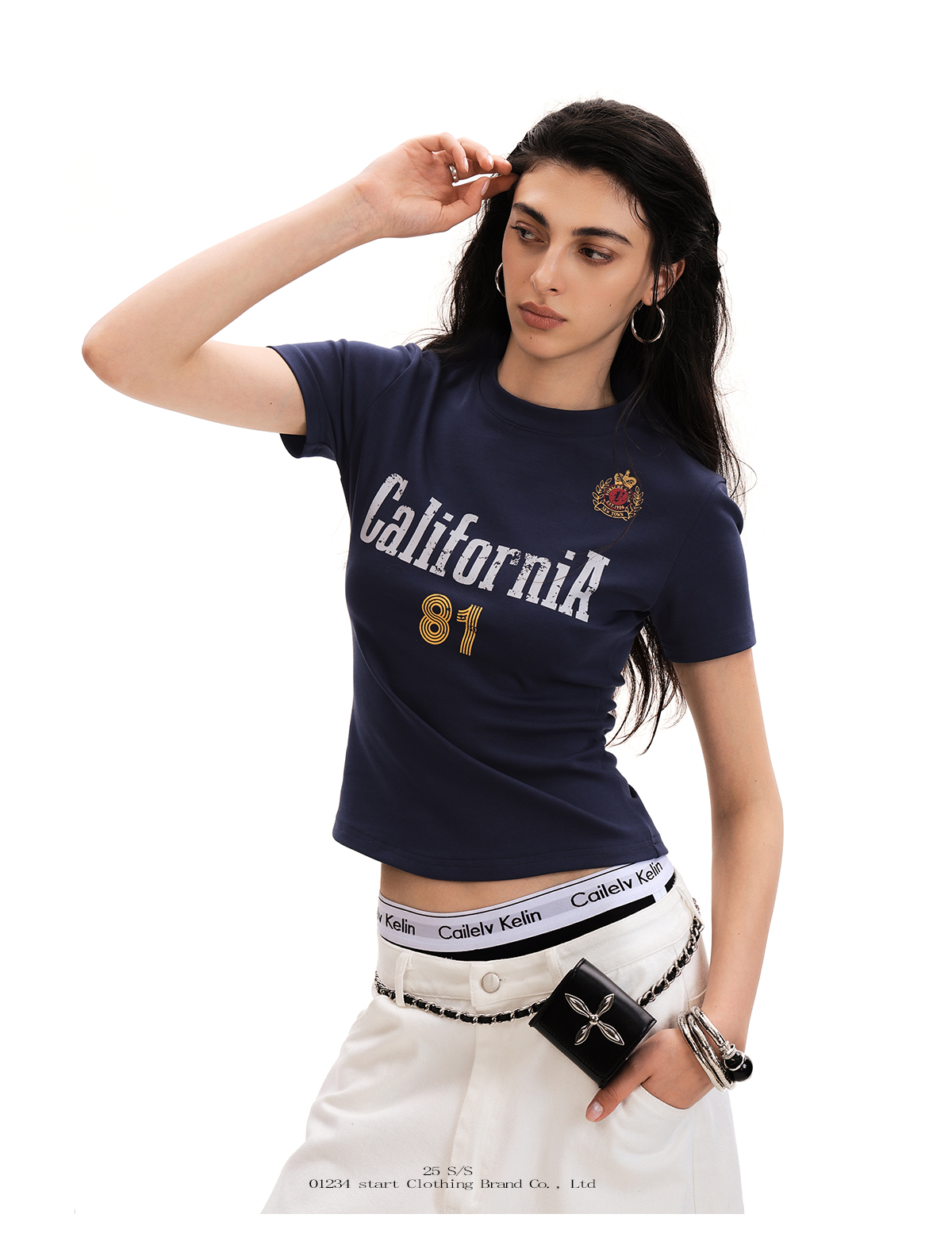 Retro Blokette Jersey T-Shirt for Women Slim Fit American Sporty Short Sleeve Top - Image 2