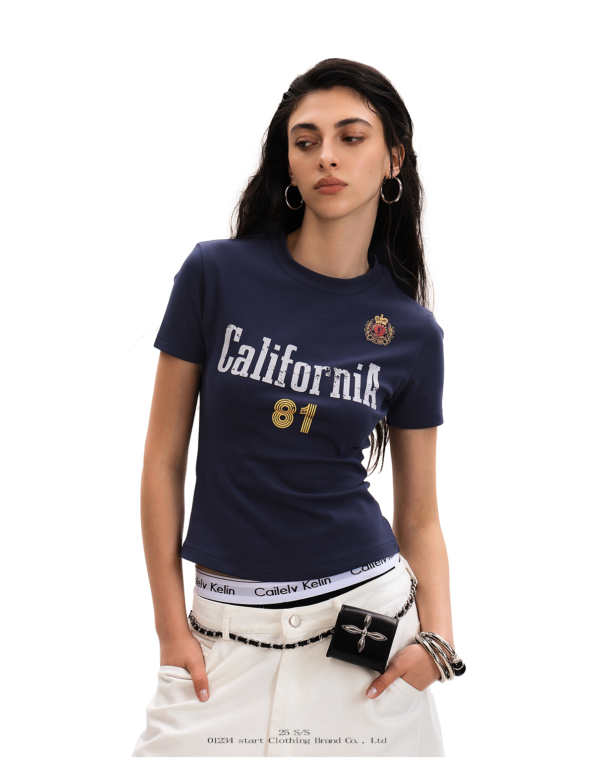 Retro Blokette Jersey T-Shirt for Women Slim Fit American Sporty Short Sleeve Top - Image 4