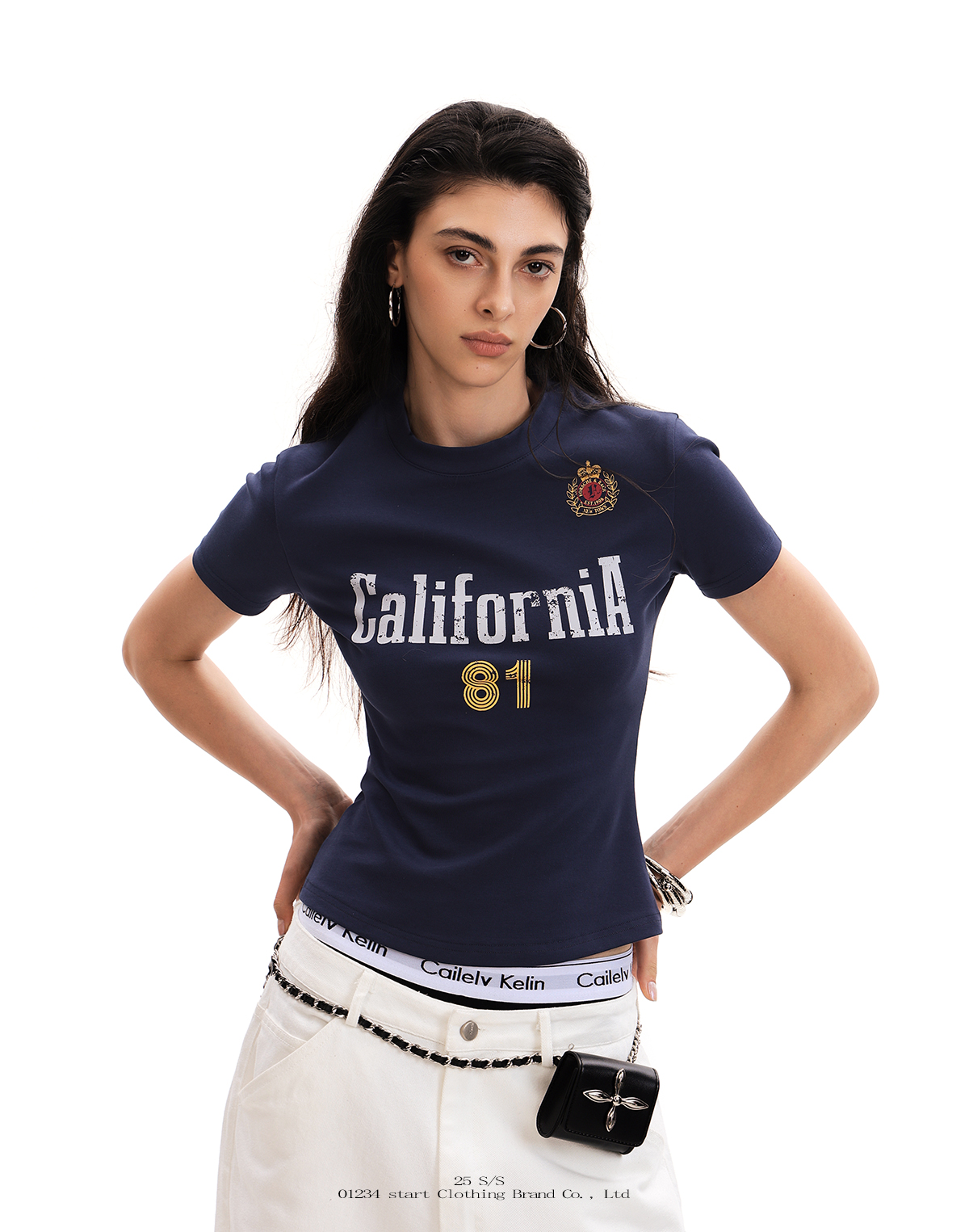 Retro Blokette Jersey T-Shirt for Women Slim Fit American Sporty Short Sleeve Top - Image 3