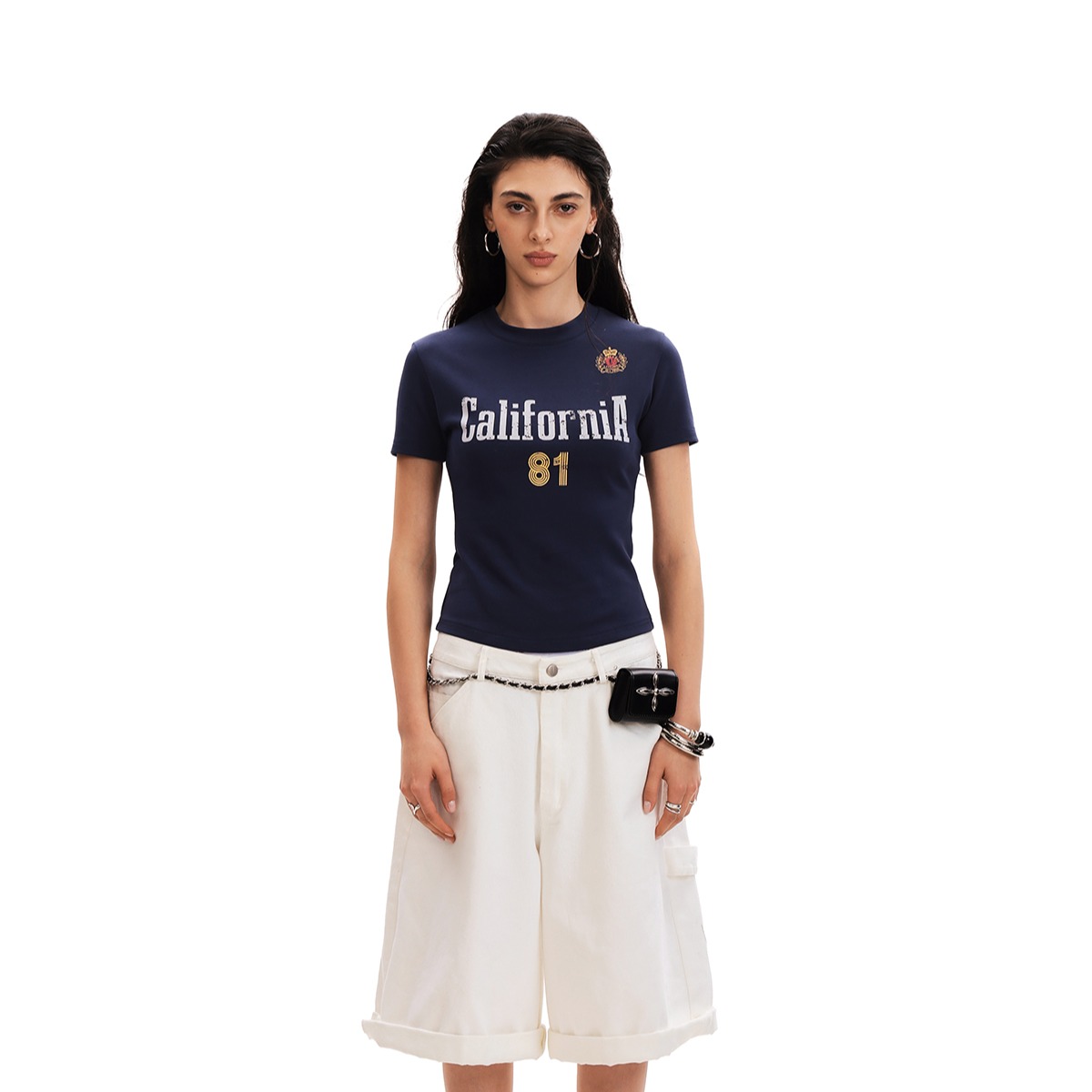 Retro Blokette Jersey T-Shirt for Women Slim Fit American Sporty Short Sleeve Top - Image 5