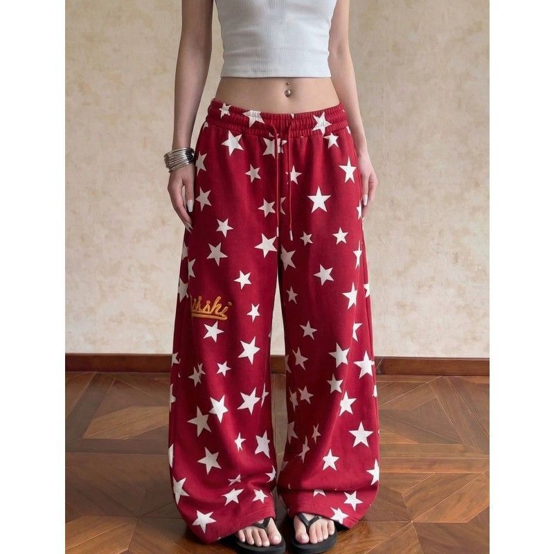 Harajuku Star Casual Pants for Women 2026 Autumn Simple Artistic Style - Image 2